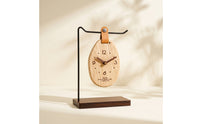 Wooden Clock Ornament Quartz Standing Desktop Clock Analog for Bedside Table
