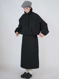羽绒服套装女冬两件套2025新款短款白鸭绒外套搭配过膝长款半身裙