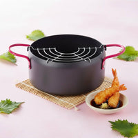 Japanese Battered Fryer Pot Easy to Clean Japanese Battered Frying Pot Kitchen Cookware Anti-Scald Handles Kitchenware