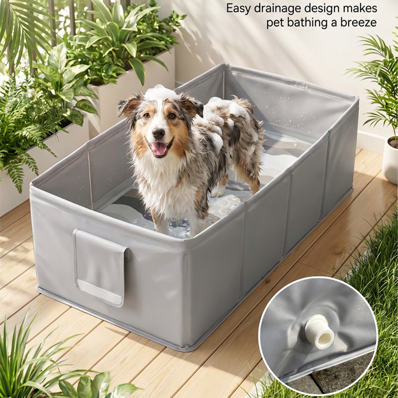 Foldable Pet Bathing Pool, Dog Bathtub, Portable, PVC, Inflatable-Free