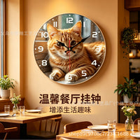 Creative Cat-Themed Wall Clock with Silent Movement