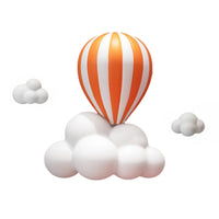 Hot Air Balloon Wall Decor Raised Hot Air Balloon Wall Art Striped for Bedroom