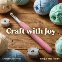 Ergonomic Crochet Hooks Set for Arthritic Hands, Smooth Handles for Effortless Crocheting, Complete Size Range for Beginners, Aluminum Tips