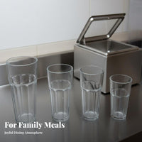 Long-Lasting Octagonal Water Cup Lightweight Plastic Tumbler Stackable for Restaurant Owners, Party Hosts, Cafeteria, Parties, Everyday Use