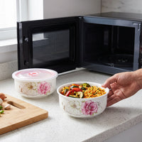 Ceramic Food Storage Bowl with Lid for Refrigerator and Microwave, 5/6 Inch