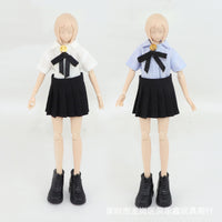 1/12兵人衬衫短裙6寸BJD12分娃衣服手办模型机娘SHF可动人偶衣服