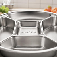 Five-Compartment Tray One-Piece Construction 5 Compartment Tray Easy to Clean Household Tableware