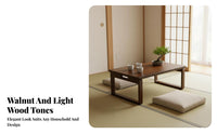 Minimalist Design Folding Tatami Table Space-Saving Foldable Tatami Table Multi-Purpose Floor Desk Sturdy Legs for Tea Enthusiasts, Telecommuting Workers, Bay Window, Small Areas, Balcony, Living Room