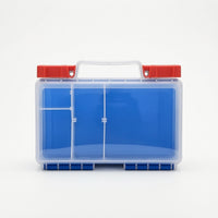 Portable Storage Box with Compartments Hinged Compartment Box with Handle Latched Plastic Organizer with Latches Clear for First Aid