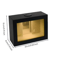 Wooden Shadow Box with Light Deep Endless Mirror Frame Shielded for Tabletop