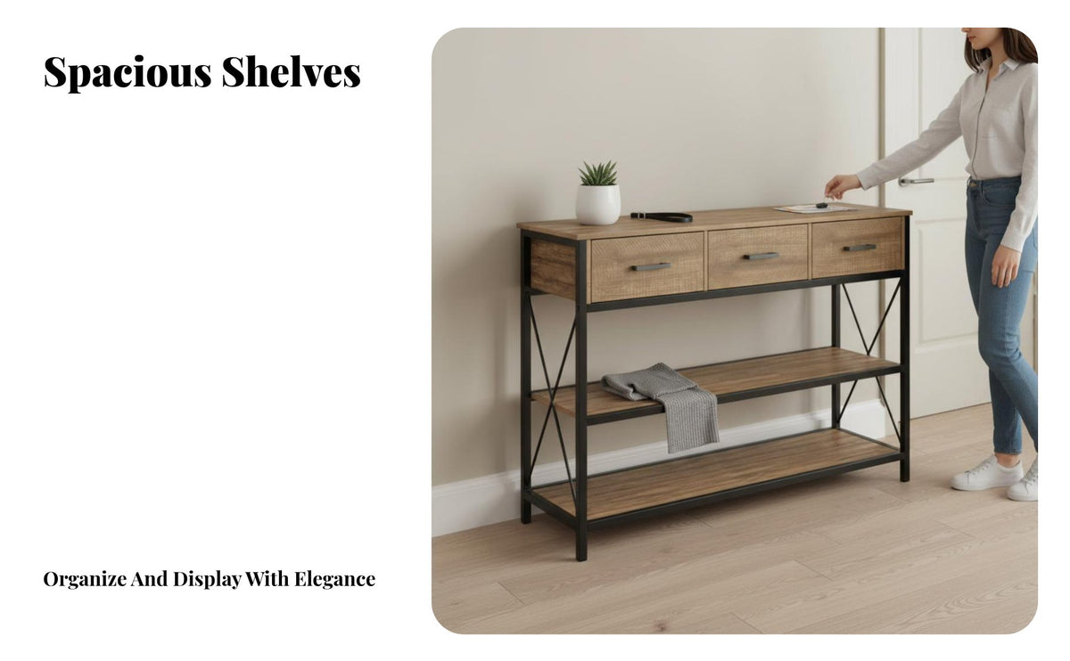 Minimalist Design Narrow Console Table Space-Saving Display Stand Multi-Purpose Household Furniture adaptable for Homeowners, Apartment Dwellers, Interior Designers, Entryway, Hallway, Living Room, Bedroom