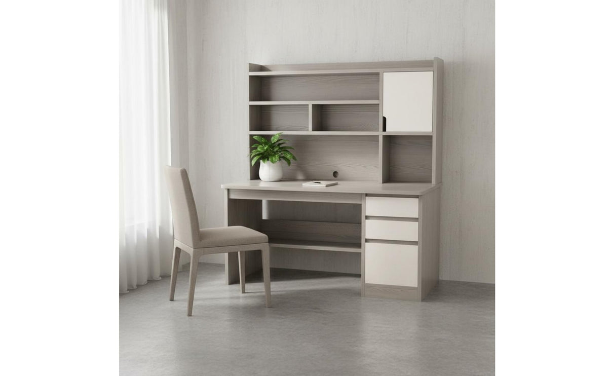 Multi-Functional Student Bookshelf Desk Space-Saving Bookshelf Writing Desk Spacious Desktop All-in-Single Study Station Modern Design for Students, Teens, Bedroom, Dorm Room