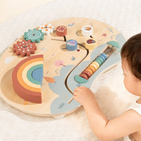Wooden Busy Board Parent-Child Interaction Early Learning Toy Screen Sensory Play Item for Young Children