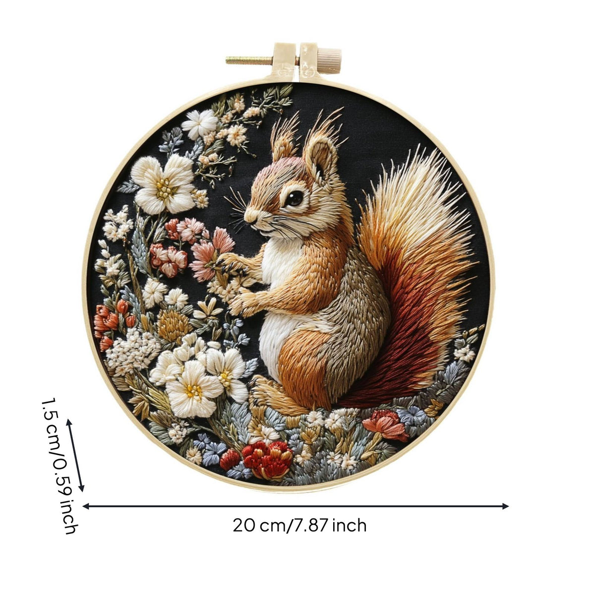 DIY Squirrel Embroidery Kit European Design Squirrel Set High-Quality Thread Printed Material Kit for Crafters, Home Decor