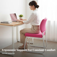 Ribbed Sled Base Chair Sturdy Frame Conference Seat Stackable Design for Clients