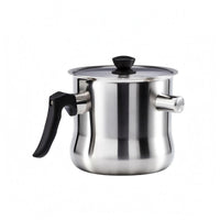 Milk Pot with Lid Long Handle Stainless Steel Milk Pot Even Heating Stainless Steel Saucepan for Kitchen