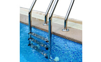 Drill-No-Drill Stainless Steel Pool Ladder Polished 4-Step Pool Ladder Easy to Install Long-Lasting for Homeowners