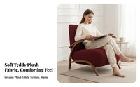 Upholstered Leisure Chair French Retro Sculptural Armchair Cream Aesthetic Comfortable for Readers, Adults, Bedroom
