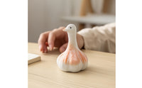 Crackle-Glaze Bird Tea Pet Cute Ceramic Bird Figurine Chubby Tabletop Decoration Miniature for Collectors, Desk, Display Shelf