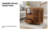 Chinese Design Design Mobile Tea Ceremony Table Movable with casters Living Room Furniture Multitier Storage Serving Cart Integrated Electric Kettle for Homeowners, Hosts, Adults, Home, Kitchen, Office