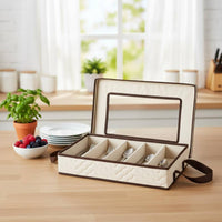 Cutlery Storage Box Portable Textile Flatware Organizer Easy to Clean Silverware Storage Case for Kitchen, Pantry