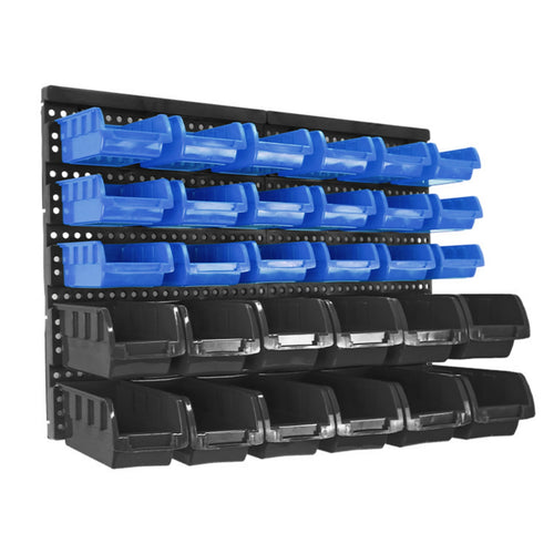 30 Pieces Wall Organizer with Bins Rack System Pegboards Tool Organizer Wall-mountable Organizer Modular Board Efficient Hardware Sorting Suitable for Garage Workshop Craft Room