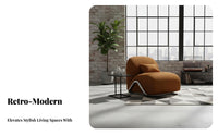 Cylindrical Frame Accent Chair Retro Design Single Sofa Mid-Century Modernera Modern Design Barrel-Shaped Rearrest for Adults