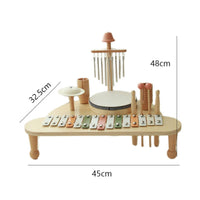 Multifunction Percussion Toy Portable Wooden Xylophone Table Early Learning