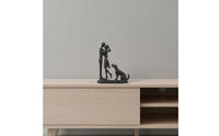 Couple Figurine with a Dog Abstract Couple Figurine Minimalist Tabletop Ornament for Art Collectors, Living Room, Bookshelf, Entryway