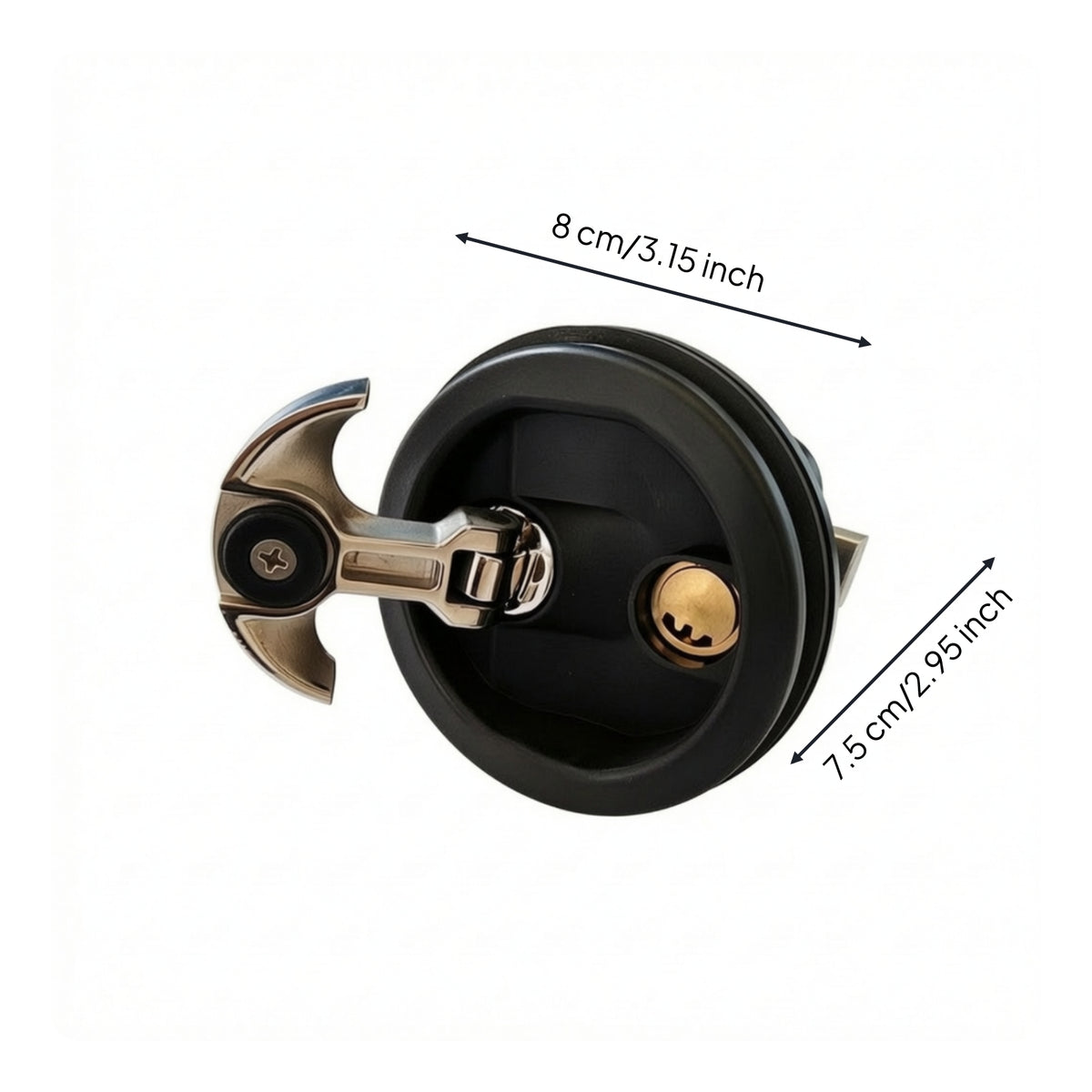 Boat Compartment Lock Low-Profile Flush Mount Lock with Key Flush-Mounted Latch for Storage Compartments