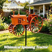 Metal Four-Wheel Tractor Garden Decoration, Iron, Indoor/Outdoor