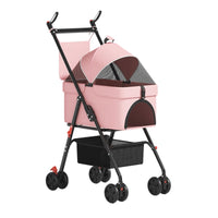 Pet Stroller with Detachable Carrier Portable for Outdoor Walks, Cats