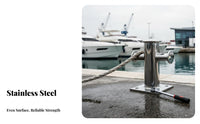 Single Cross Bollard Stainless Steel Docking Bitt Yacht Cross Cleat Long-Lasting Boat Bollard Sturdy Duty for Dock