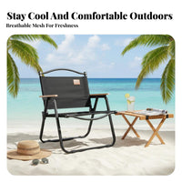 space-saving Folding Lowcontour Camp Chair Foldable Camping Equipment with rearrest Portable Seat Lightweight for Campers, Beachand travelers, Concert and travelers