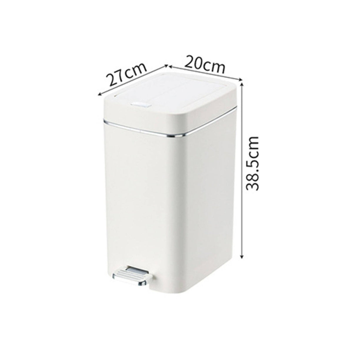 Hands-Effortless Operation Slim Pedal Trash Can Space Saving Soft Close Trash Can with Lid Odor Seal Narrow Kitchen Garbage Bin Hidden Bag Design for Pet Owners, Bathroom, Living Room, Office