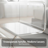 Cross-Legged End Table Transparent Design Nightstand Minimalist Aesthetic