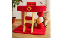 Cat Climbing Structure with Ladder Four-Season Pet Mat Activity Center Stable Construction Animal Furniture for Small Apartment