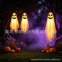 3-Pack Halloween Hanging Evil Mesh Ghost Decorations for Outdoor Lawn, Porch, Indoor