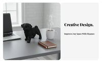Finely Detailed Resin Pug Model Vivid Details Pug Dog Figurine Fine Craftsmanship for Display Cabinet, Bookshelf
