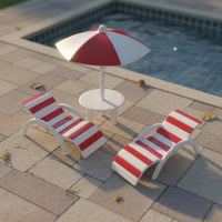 3 Pieces Pretend Play Micro Landscape Beach Decor Realistic Design Dollhouse Beach Furniture DIY Landscaping Miniature Patio Umbrella Set Lifelike for Children, Collectors, Hobbyists, Miniature Scene
