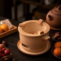 tea set with charcoal stove