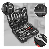 Hard-Shell Socket and Screwdriver Set Molded Tool Case with Metal Latches Organized Tool Set with Carrying Case Sturdy for Homeowners
