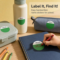 Large Round Colorful Name Tag Stickers for School Events and Clothing