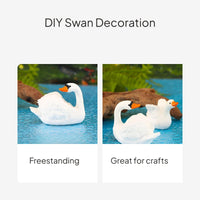 Mini Swan Resin Figurines for Micro Landscape Decor