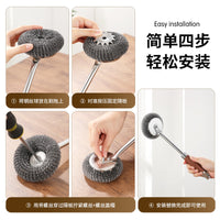 特厚不锈钢锅刷家用厨房专用刷锅碗神器长短柄洗刷钢丝球清洁刷子