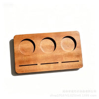 Solid Wood Three-Hole Coffee Tasting Tray for Single Origin Coffee