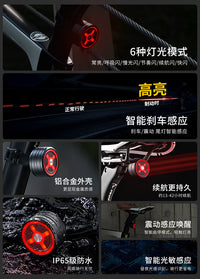 ACRUNU自行车铝合金尾灯山地公路车智能感应刹车灯单车夜骑警示灯
