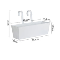 Rectangular Hanging Planter Drainage Holes Balcony Railing Flower Basket