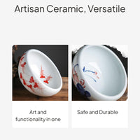 Hand-Painted Ceramic Fish Bowl Planter