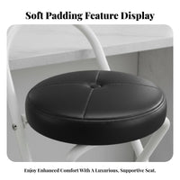Padded Folding Bar Stool with Backrest Built-in Footrest for Adults, Event Hosts